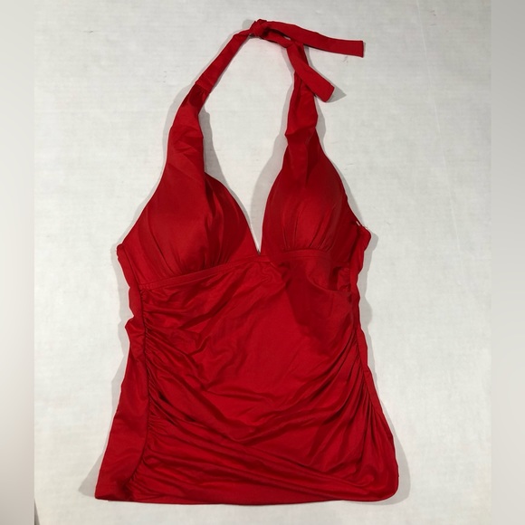 La Blanca Top Tankini Halter Donna Island Goddess – Turchese, Taglia 10 – Arricciato Frontale - 2